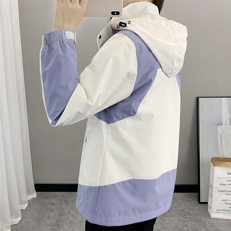Women 3 In 1 Color Block Ski Jacket Waterproof Detachable Fleece Liner Warm Loose Windbreaker Outer Coat