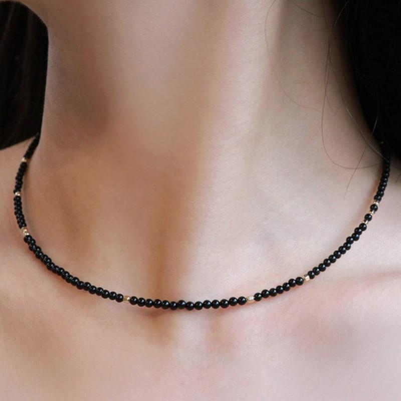 Less Is More Onyx Beads Necklace
