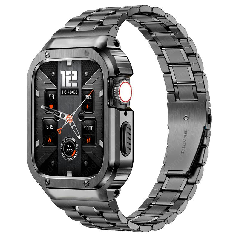 

Stainless Steel Case+Strap For Apple Watch Band 44mm 45mm 49mm 40mm Bumper Cover Accessories iwatch Ultra series 8 6 SE 7 Strap 44mm