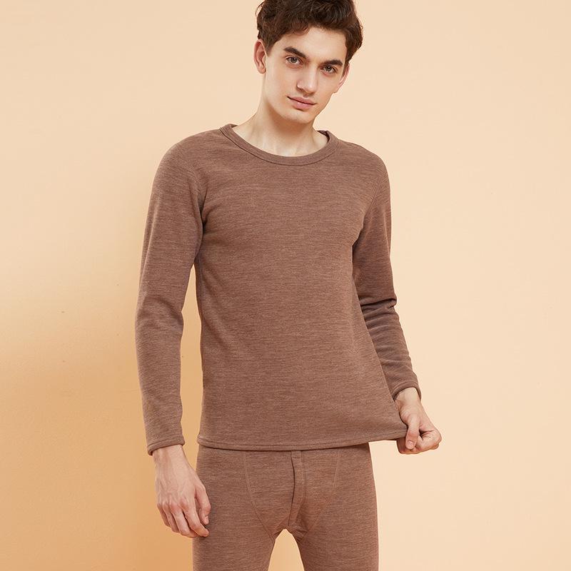 Men's Camel Hair Thermal Underwear for Cold Weather - Ideal for Middle-Aged and Elderly in Autumn