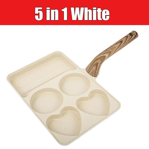 

Big Maifanstone 5 in 1 Divided Nonstick Grill Pan Rapid Heating Omelette Egg Frying Pan with 5 Compartment Breakfast Frying Pan