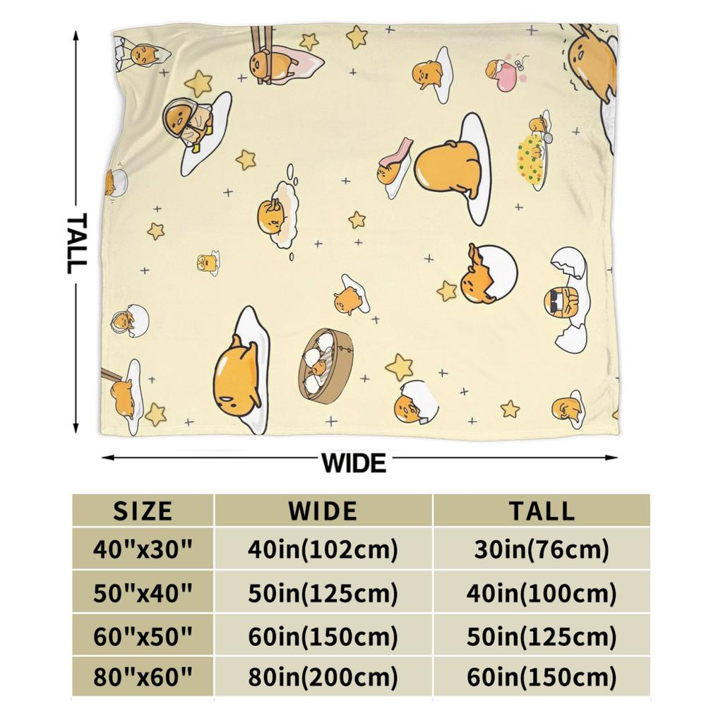 Lazy Egg Gudetama  Blanket Cute Cartoon Fleece Funny Breathable Throw Blankets for Bedding Lounge Textile Decor,