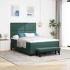 Box Spring Bed with Headboard Dark Green 190 x 140 cm Velvet