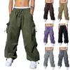Baggy-Cargohose für Herren, Fallschirm-Cargohose für Herren, leichte Hose mit Kordelzug, lockere Passform, lässige Wanderhose