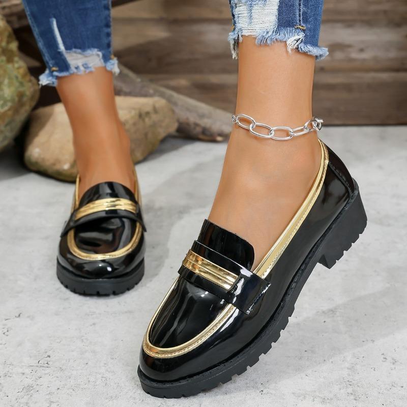 New Large-sized Women's Shoes: Thick-soled, Slimming, Low-top Loafers, Low-heeled, Lazy Single-leg Shoes