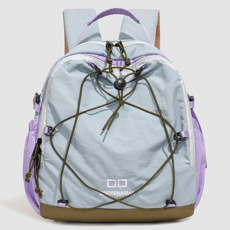 Schoolbag Outdoor Sports Backpack New Contrasting Color Splicing Hiking Bag Mountain Drawstring Leisure Children's Travel Backpack