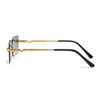 Stylish Retro High End Designer Style Travel Friendly No Rim Alloy Metal Square Shaped Male Female Sun Glasses