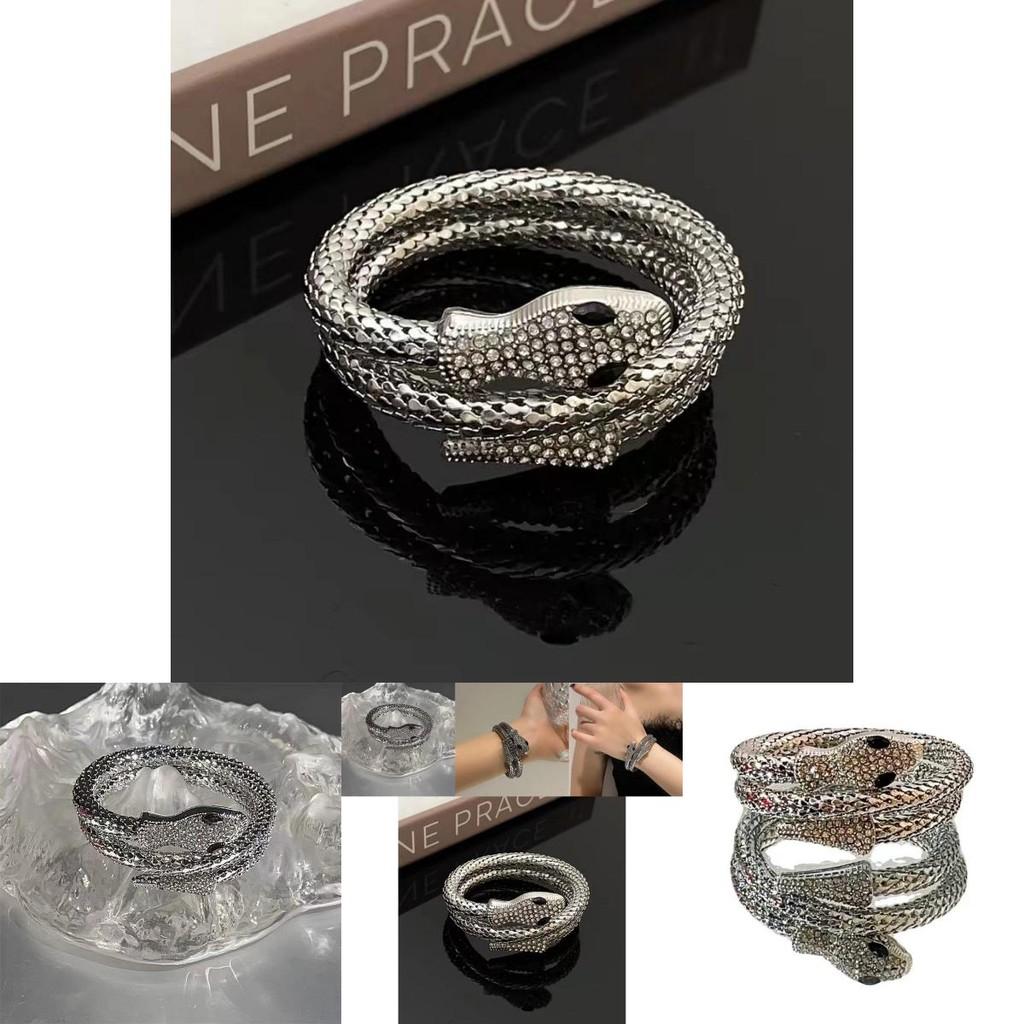 Chic Snake-shaped Alloy Zircon Bracelet For Women Unique And Fashion Forward