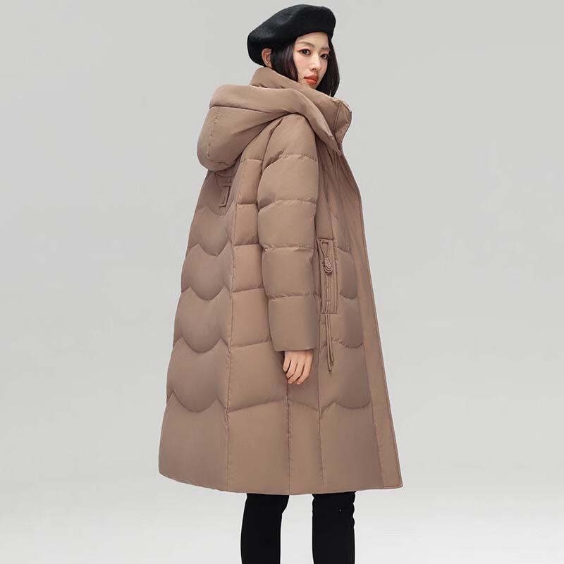 Xuezhongfei Women's Winter Mid-Length Stand Collar Down Jacket