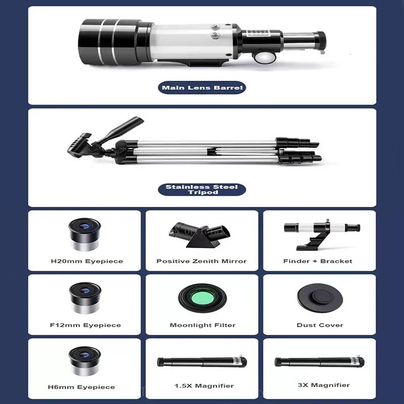 150X Astronomical Telescope Binocular 70mm Large Aperture F30070 For Outdoor Camping Beginner Star and Moon Observation