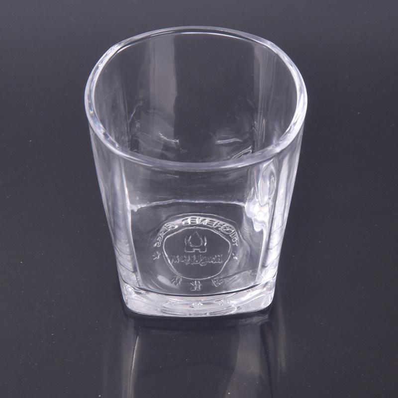Set of 6 Transparent Square Glasses: Wine, Whiskey, Beer, Water - Thick Tempered Glass Cups