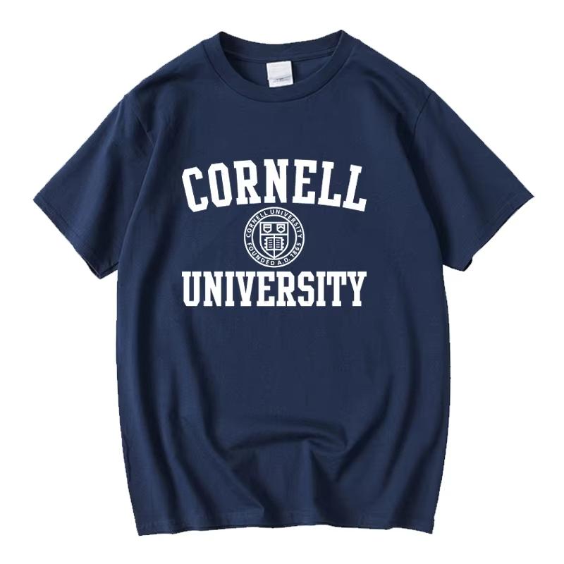 2026 Hot Sale Cornell University Short-sleeved Cotton T-shirt Summer Men's and Women's Youth Cultural Commemorative Shirt Daily Casual Wear Tee Top