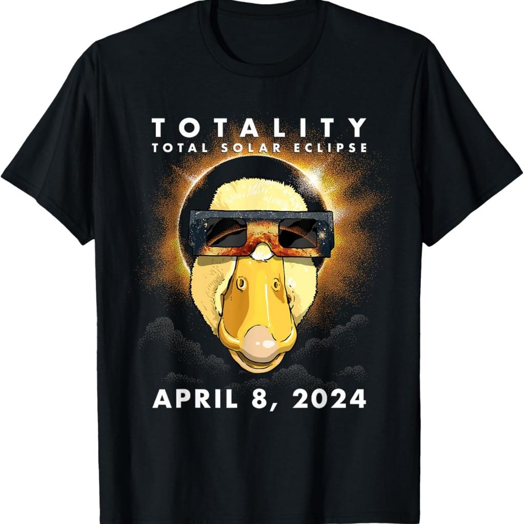 Solar Eclipse Shirt 2024 Duck Wearing Eclipse Glasses T-Shirt