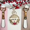Cute Lamb Pu Leather Keychain Cartoon Sheep Bag Pendant Ornament Handbag Car Key Holder Decoration 2027 New Year Gifts