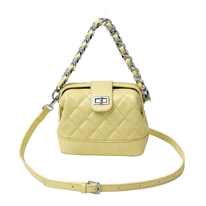 

Нишевая сумка доктора, высококлассная простая сумка с ромбовидной цепочкой, женская новая модная наплечная сумка-мессенджер жёлтый