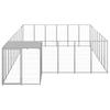 VidaXL Chenil Argenté 15,73 m² Acier Enclos pour Chiots Cage Chiens Extérieur 3082221
