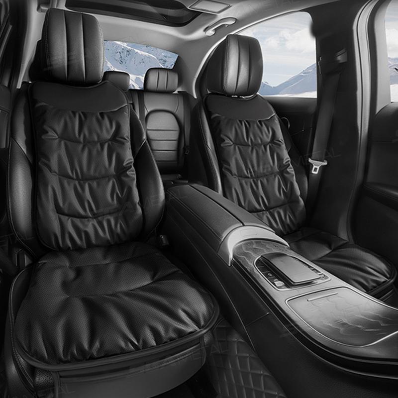 SEAMETAL Leatherette Car Seat Cushion Seat Cover Front/Backrest Breathable Seat Protector Mat Pad for Car Interior Accessories