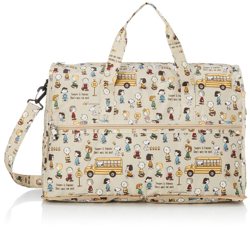 Snoopy Bushalte Bruin Vouwbare Boston H0002 PN125 Tas, Medium,