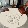 Minimalist Lines Pattern Round Rug Modern Black Line Camera Design Soft Non-slip Carpet Living Room Bedroom Decor Floor Mat