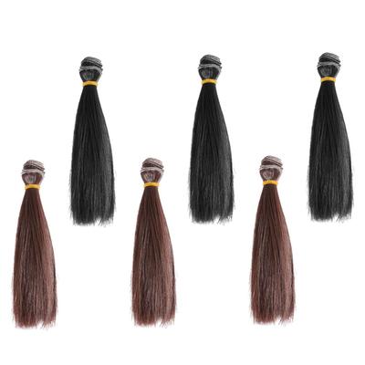 POPETPOP Resistant Doll Wig Straight Hair for Durable Doll Making Tool for Crafting Enthusiasts 6-Piece High-Temperature Set, Dolls,