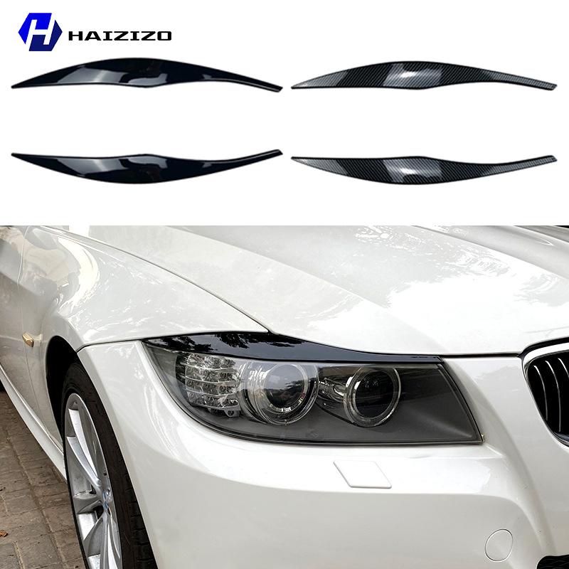 For BMW Series 3 E90 E91 320i 330i 2005-2012 Car Front Headlight Decoration Lamp Eyebrow Modified with Carbon Fiber Accessories