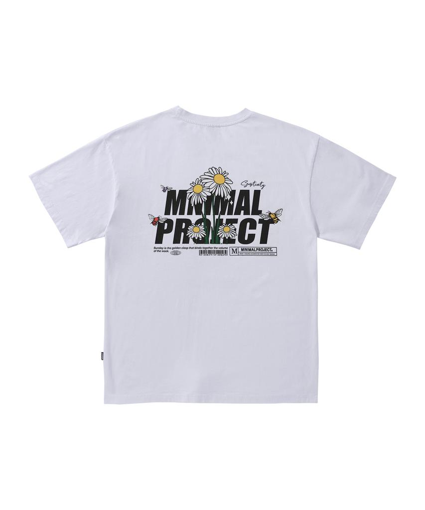 MINIMALPROJECT Daisy Flower Short Sleeve T-Shirt Mst168 [White]
