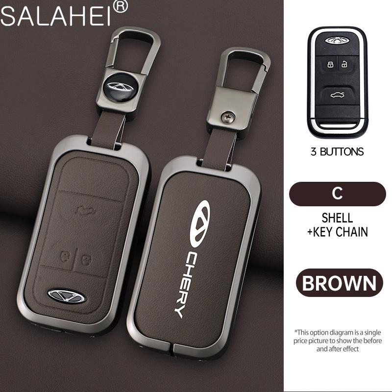 Zinc Alloy Car Key Case Cover Shell Holder Fob For Chery Tiggo 3 4 5txs Tiggo 7 8 5X Arrizo 5 2019 2020 2021 Protector Accessory LL2