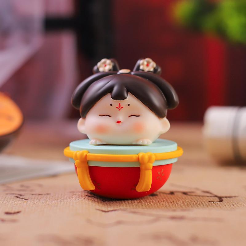 Kreativer Handyhalter im Stil der Tang-Dynastie mit Glücksbringer: Exquisites Harzornament