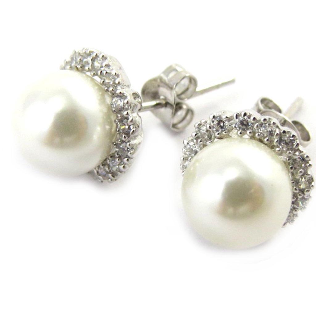 Les Trésors De Lily [M7030] - Ivory 'Sissi' Silver Earrings