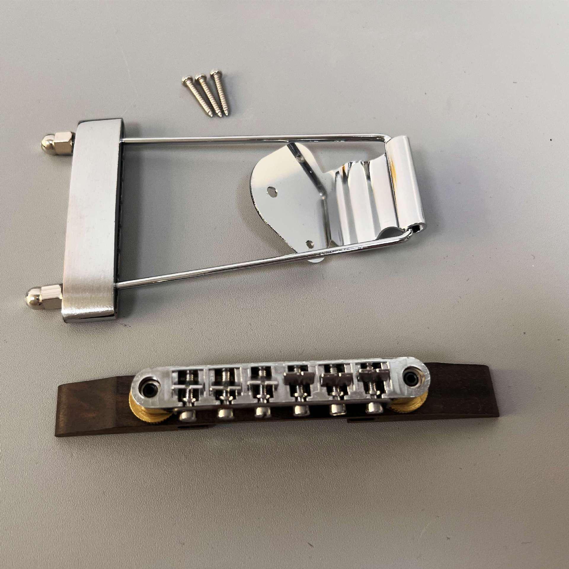 Jazz Electric Guitar Roller Bridge Set: Rosewood Guitar Bridge Accessories No Floral Jazz Bridge + Rosewood Bridge серебряный