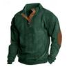 Men's Pullover for Autumn and Winter, Suede Lapel Striped Sweatshirt, Casual Striped Knitted Shirt for Young People