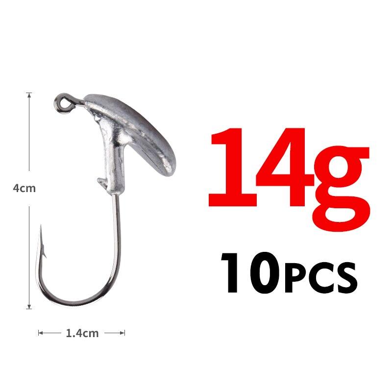 

MEREDITH, 10 шт., джиг-головка с прорезями для крови, тумблерная головка, рыболовный крючок 3,5 г, 5 г, 7 г, 10 г, 14 г для мягких приманок из углеродистой стали Weight 14g-10pcs