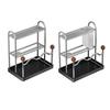 Kitchen Storage Rack And Utensil Drainer Tray Cutter Cutting Board Stand with Anti-Slip