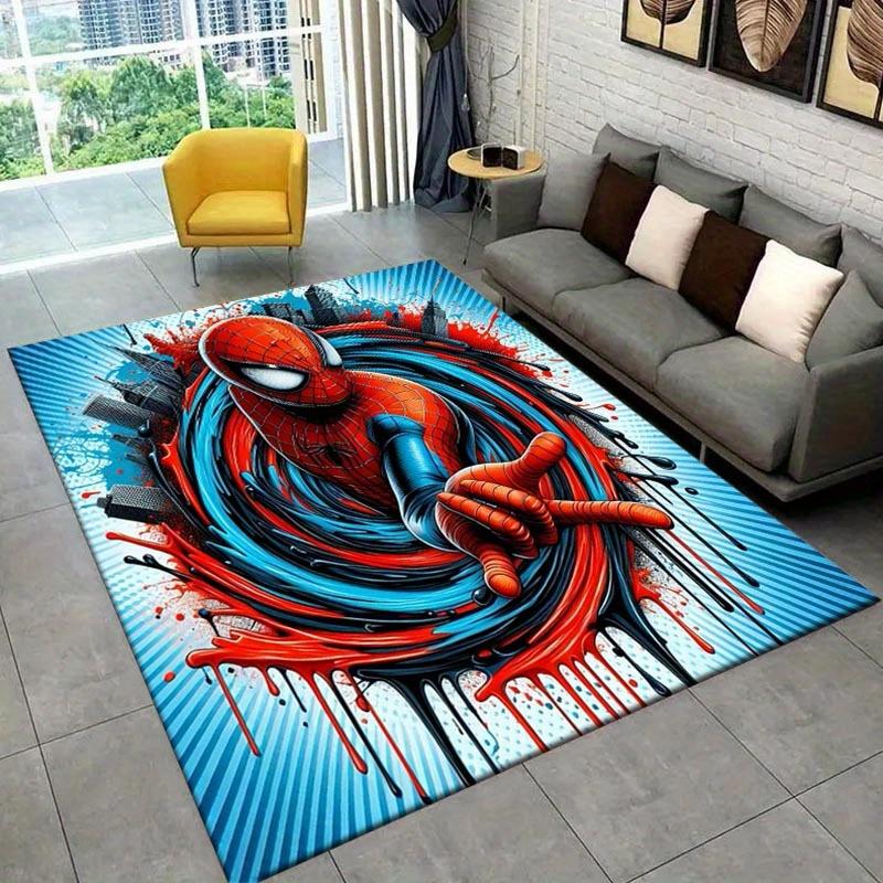1pc Spider-man Pattern Area Rug Soft Flannel Floor Mat for Living Room, Office, Bedroom and Carpet, Sofa Coffee Table Floor Mat