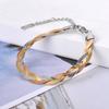 Fashion 316L Stainless Steel Three Layer Weave Necklace Bracelets for Women Flat Snake Chain Handmade Waterproof Jewelry B20126