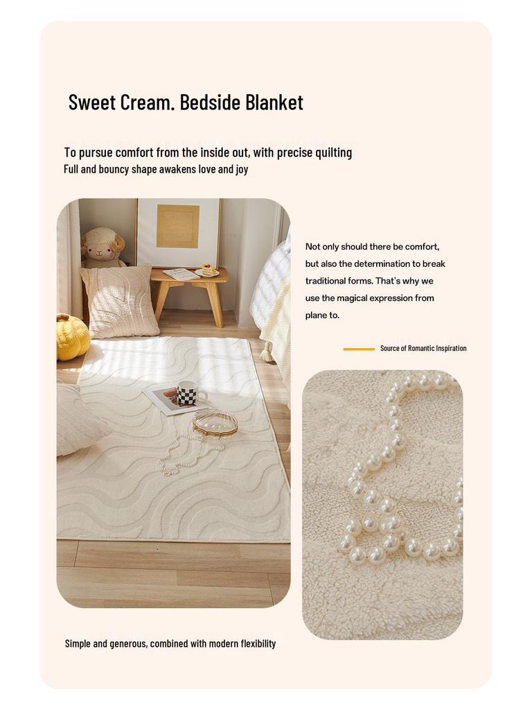 Shu Baumwoll-Wohnzimmerteppich mit rutschfester Oberfläche: Fleckenabweisender, strapazierfähiger und pflegeleichter Teppich für Sofa und Couchtisch