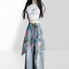 Sweet Tie-dye Lace Up Hip Scarf Colorful Doodle Shirt Extender  Jazz Dance Costumes Accessory