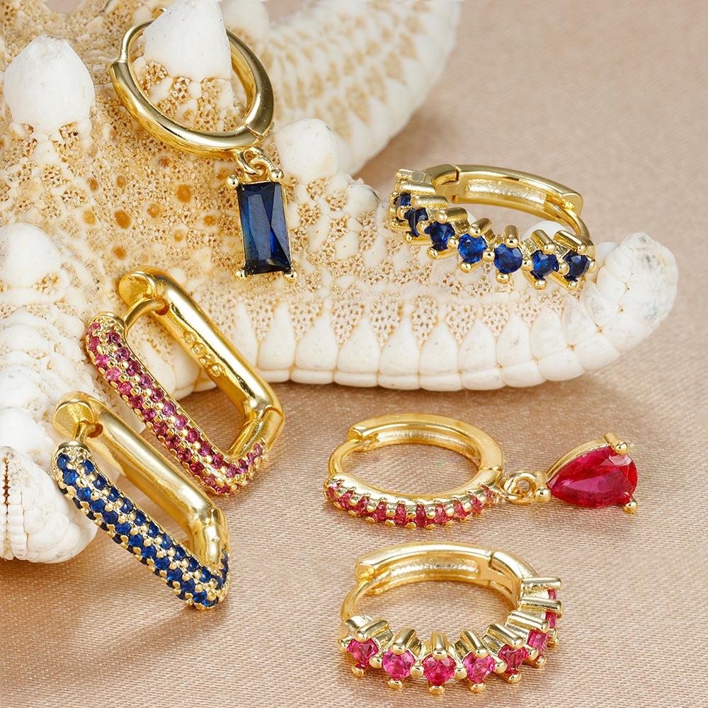 

3 Pcs Fashion Round Earring Cubic Zirconia Women s Earring Set Water Drop Pendant Earring Set C