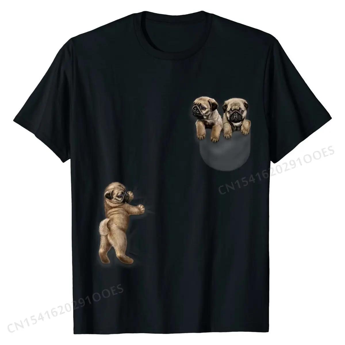 Cute Sleepy Pug Hang Out in Pocket, Dog Tshirt Summer Sli... XXXXL