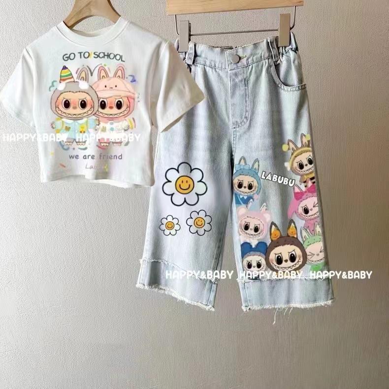 

Дівчачі джинси кльош з бантом - Модні довгі штани для дітей 2025 140cm