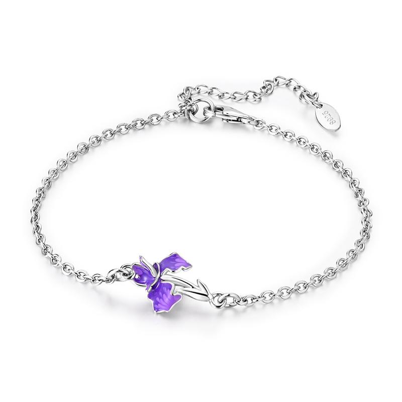 925 Silver Adjustable Size Chain Link Bracelet For Women Feather Butterfly Star Family Life Tree Travel Iris Charm Bracelets