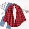 Spring Summer Autumn Loose Casual Womens Plaid Shirt Fresh College Style Long Sleeve Blouses and Tops Female Checked Clothes