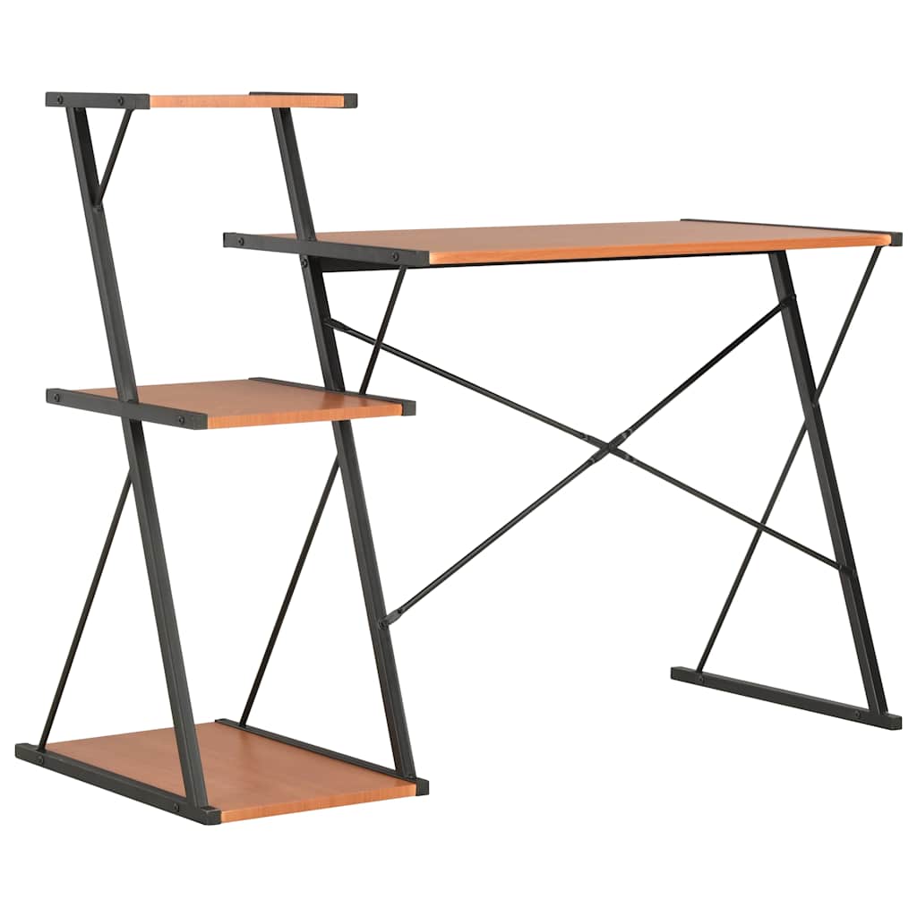 Desk with Shelf Black and Brown 116 * 50 * 93 cm