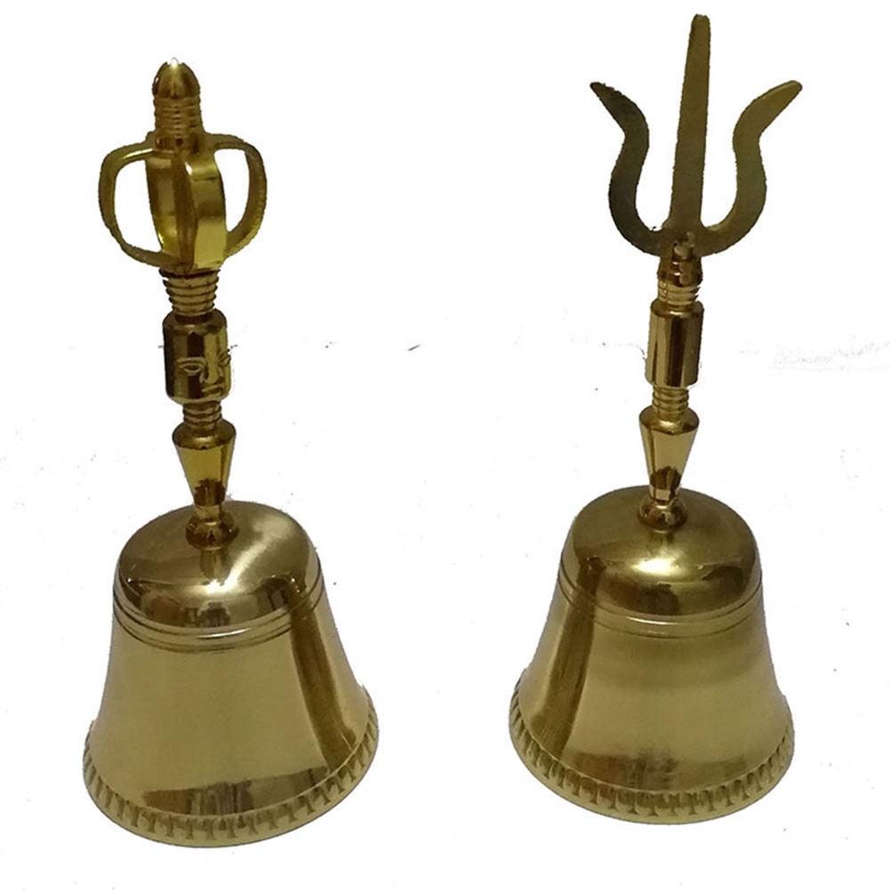 Copper Handbell Creative Design Practical Long Term Use Retro Decoration Reception Kitchen Bar 1Pcs Golden