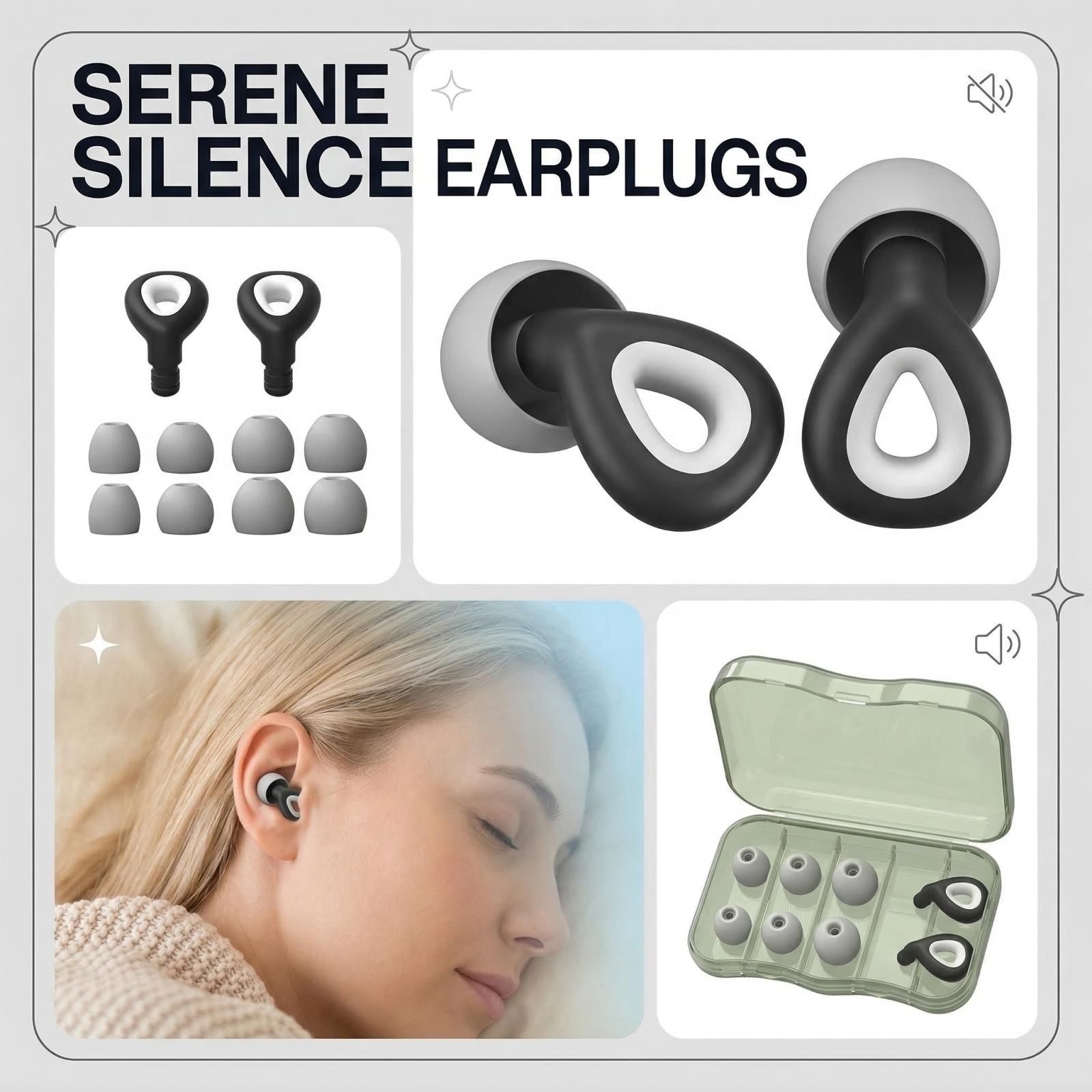 

Silicone Noise Reducing Earplugs Soft Reusable Ear Plugs For Sleep Study One Size
