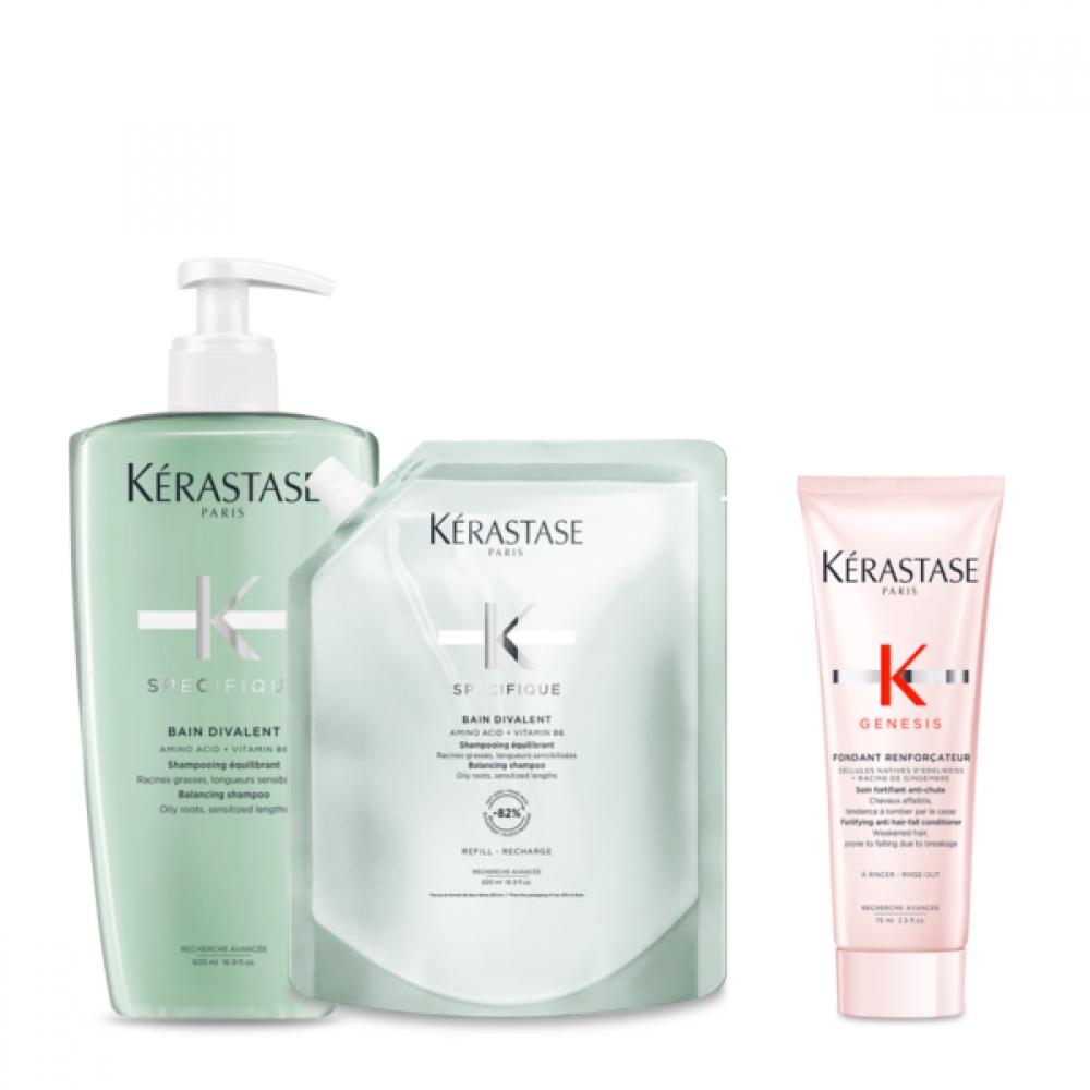 K Rastase Specifique Bain Divalent Shampoo 1l 500ml + 500ml Refill Single option