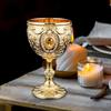 Embossed Water Goblet Drinking Cup Collection Reusable Tableware Metal Holiday Party Favor