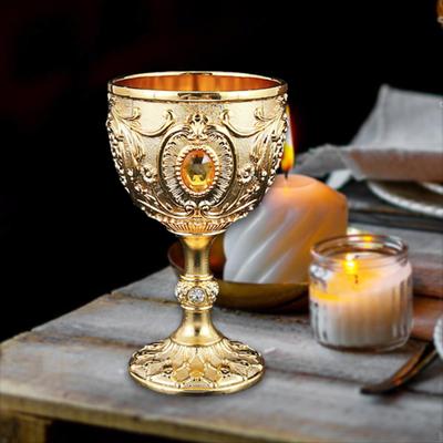 Embossed Water Goblet Drinking Cup Collection Reusable Tableware Metal Holiday Party Favor