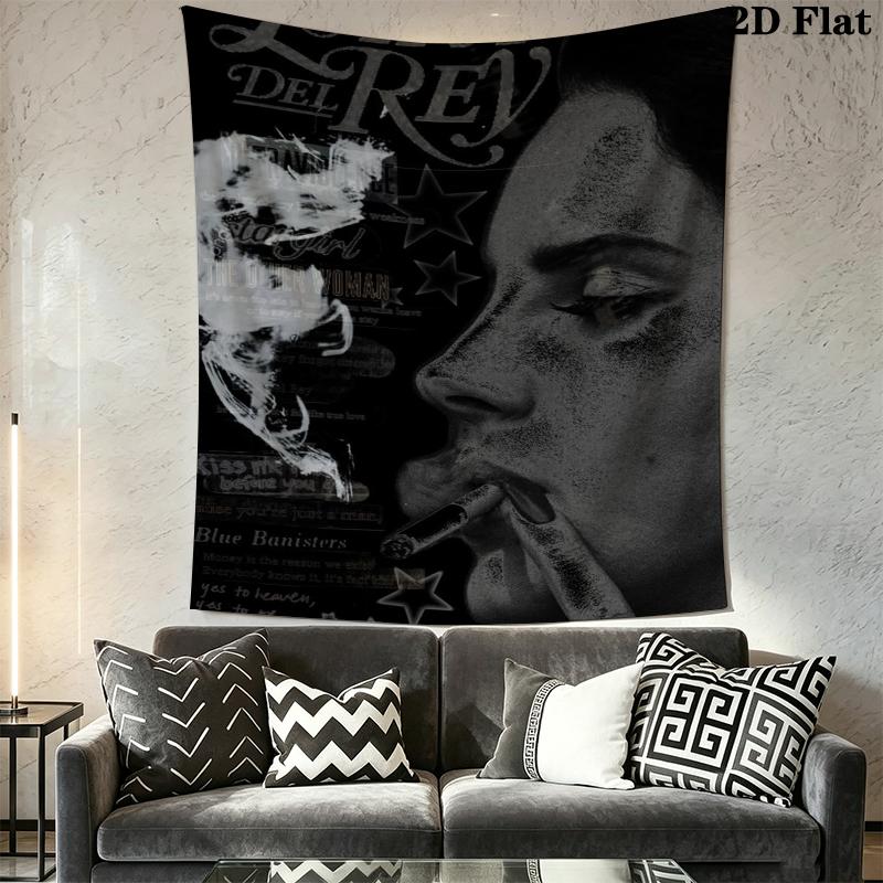 Lana Del Rey Wall Tapestry Aesthetic Wall Hanging Printed Fabric Blanket Decorative Tapestries for Bedroom Living Room Home Decor