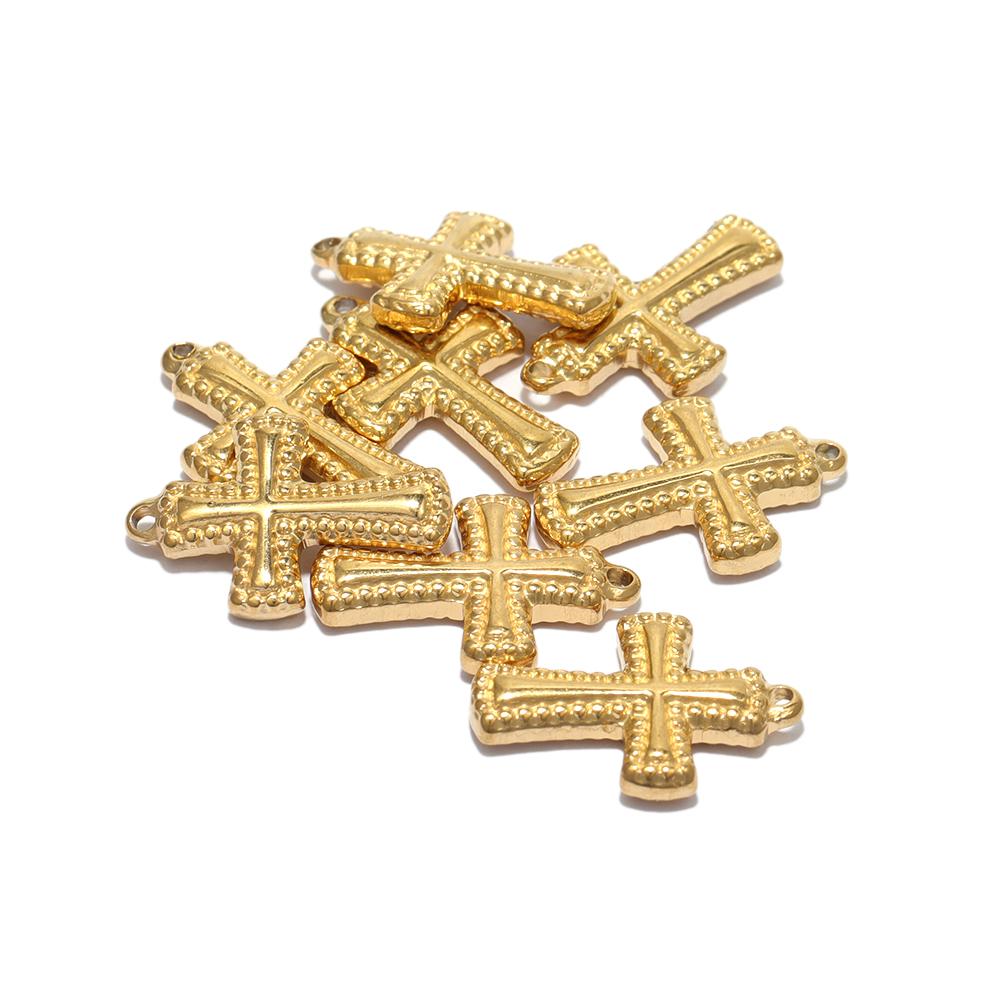 5pcs Stainless Steel Casting Cross Charms DIY Religious Jewelry Pendant Vintage Necklace Making Chokers Findings Supplies